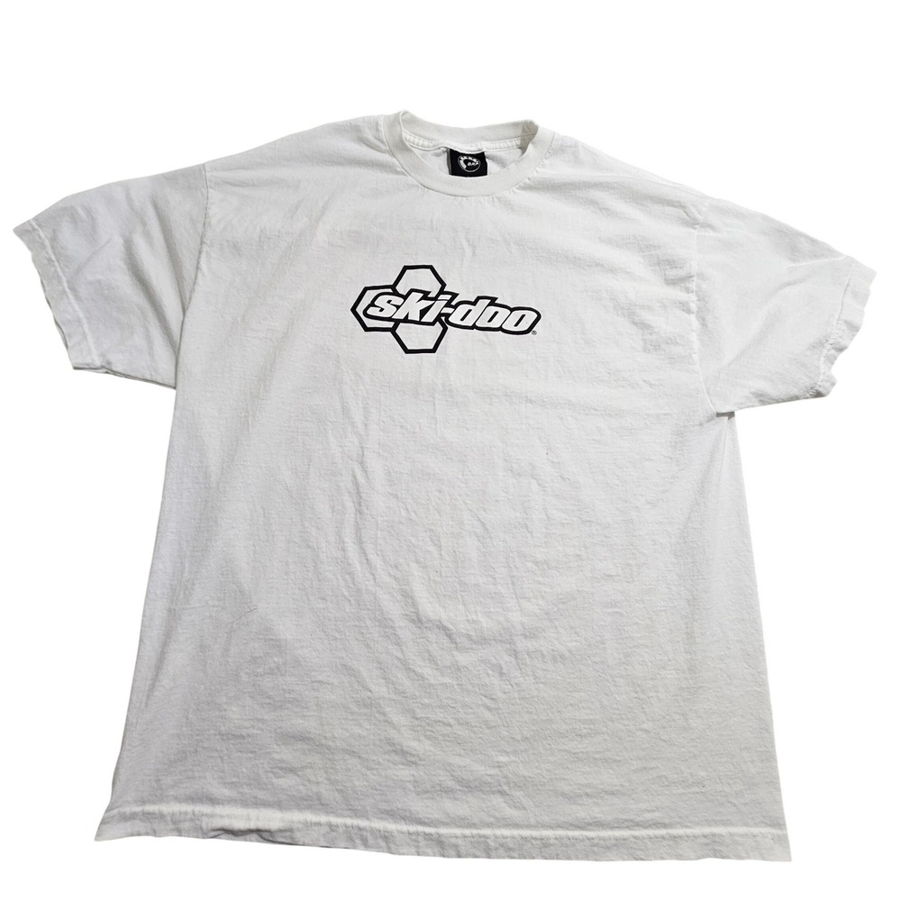 Ski-Doo T-Shirt XL White Short Sleeve Logo Graphic Cotton Tee BRP